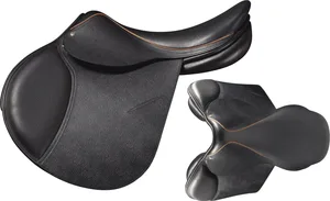 Childéric jumping saddle FSP in black, side and top view