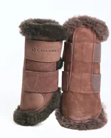 Brown Childéric boots with lambskin trim